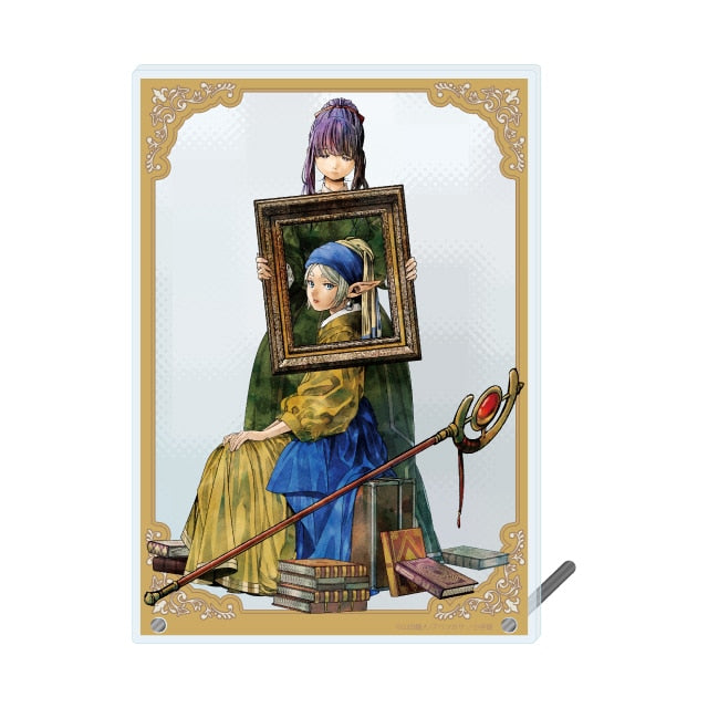 Frieren and Fern Acrylic Art Panel | Vermeer's Girl with a Pearl Earring