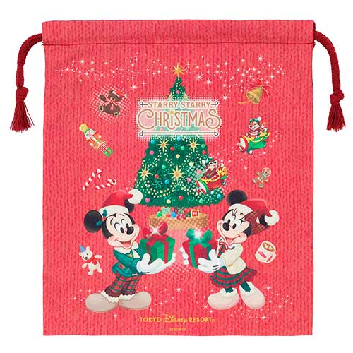 Drawstring Pouch Disney Christmas 2026 Mickey & Friends | Tokyo Disneyland & Tokyo DisneySea