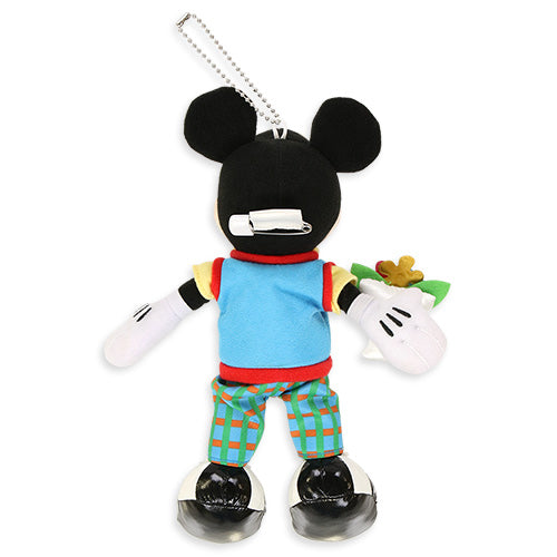 Tokyo Disneyland 43rd Anniversary plush badge featuring Mickey in a colorful Toontown outfit.
