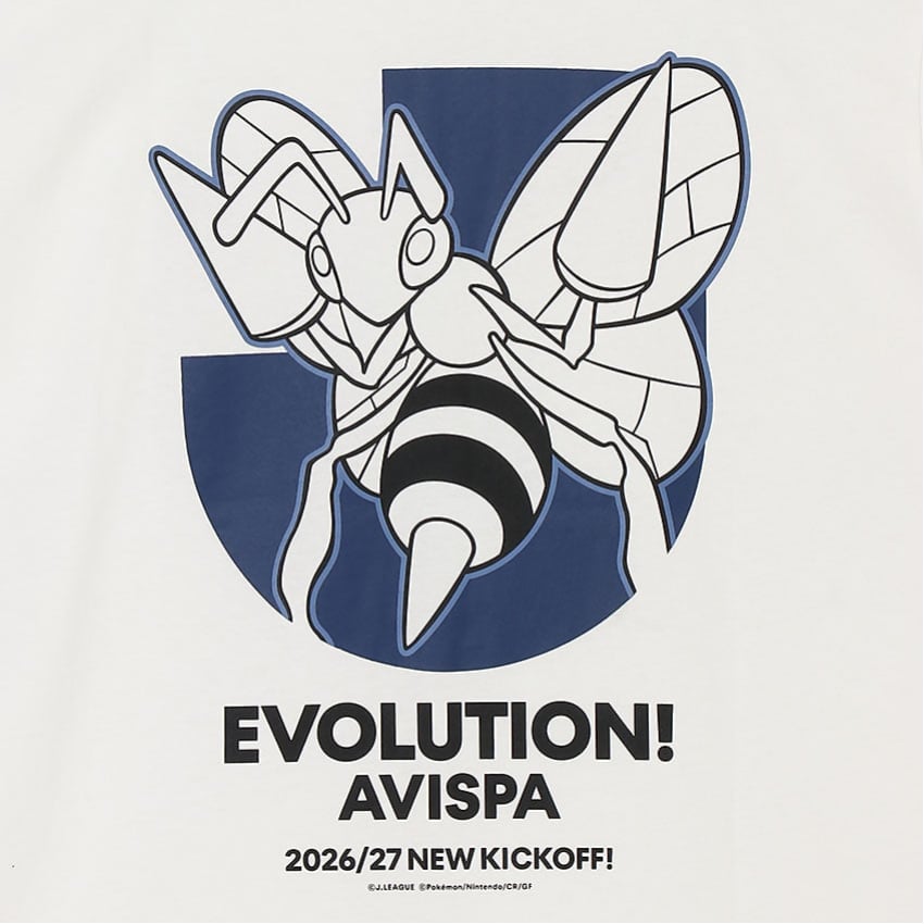 Beedrill T-Shirt White Avispa Fukuoka x Pokemon J.League | J.League Online Store