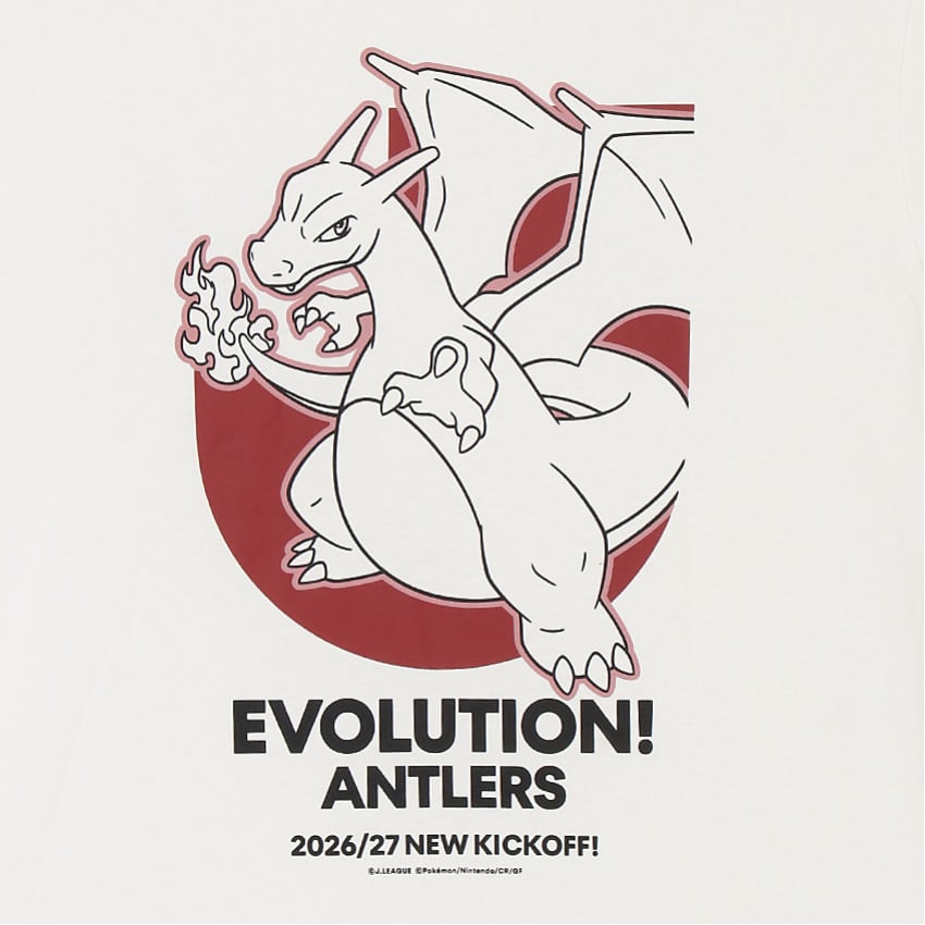 Charizard T-Shirt White Kashima Antlers x Pokemon J.League | J.League Online Store