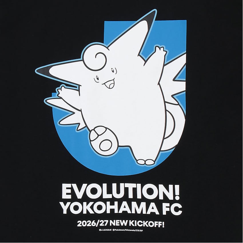 Clefable T-Shirt Black Yokohama FC x Pokemon J.League | J.League Online Store