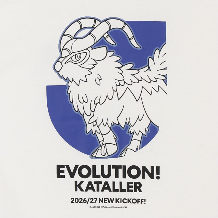 Gogoat T-Shirt White Kataller Toyama x Pokemon J.League | J.League Online Store
