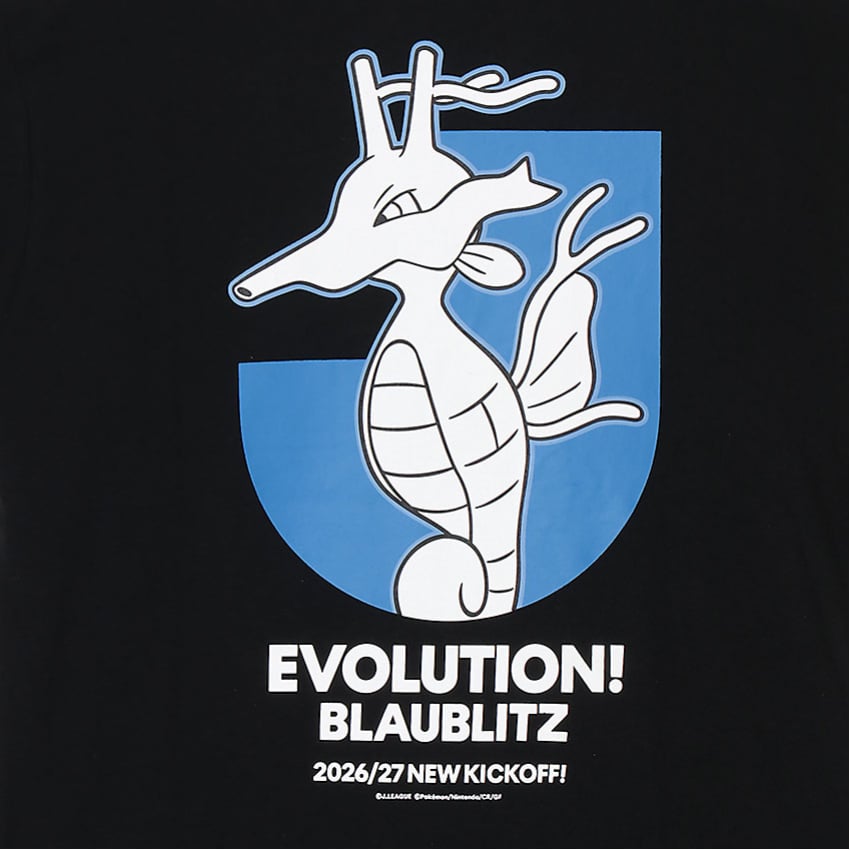 Kingdra T-Shirt Black Kids Blaublitz Akita x Pokemon J.League | J.League Online Store