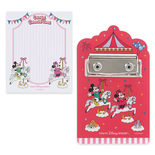 Mickey Mouse and Minnie Mouse Memo Pad with Binder Colorful Carousel Times | Tokyo Disney Resort