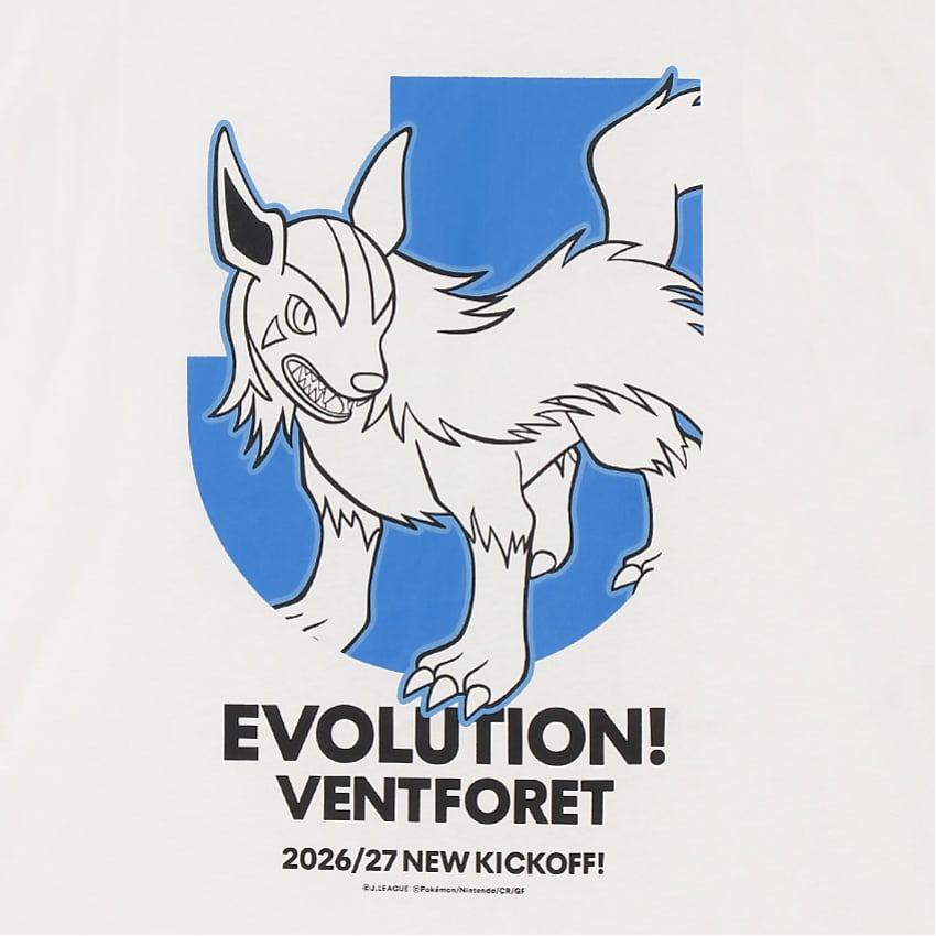 Mightyena T-Shirt White Ventforet Kofu x Pokemon J.League | J.League Online Store