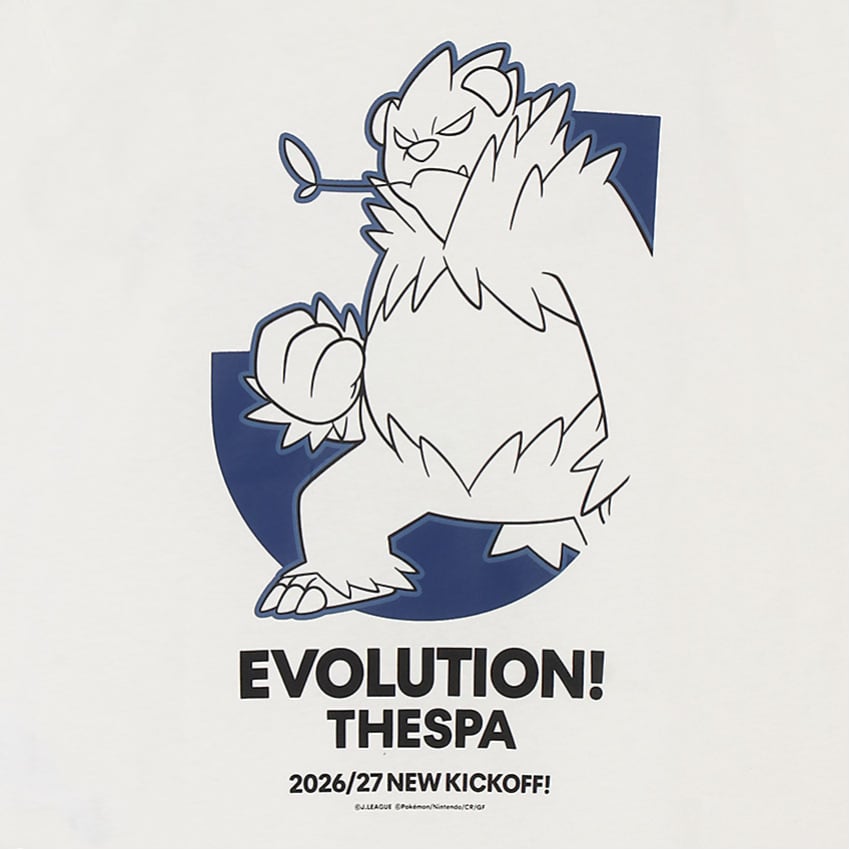 Pangoro T-Shirt White Kids Thespa Gunma x Pokemon J.League | J.League Online Store
