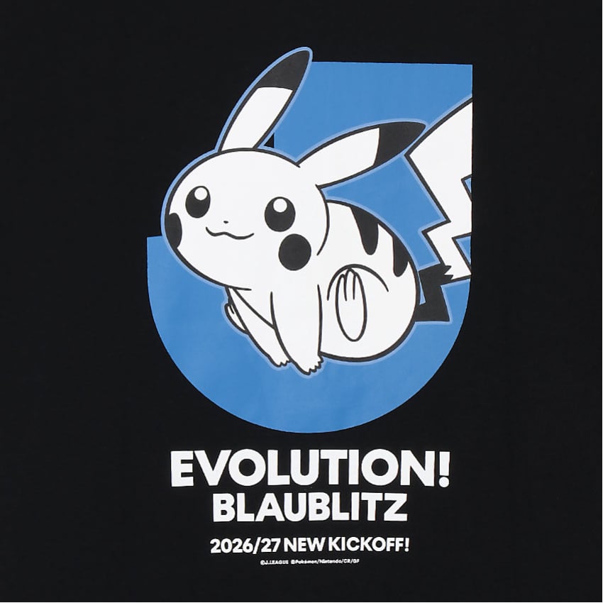 Pikachu T-Shirt Black Blaublitz Akita x Pokemon J.League | J.League Online Store