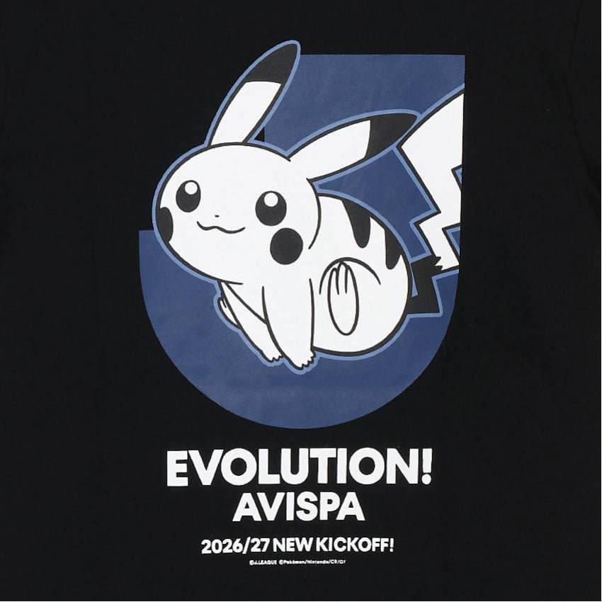 Pikachu T-Shirt Black Kids Avispa Fukuoka x Pokemon J.League | J.League Online Store