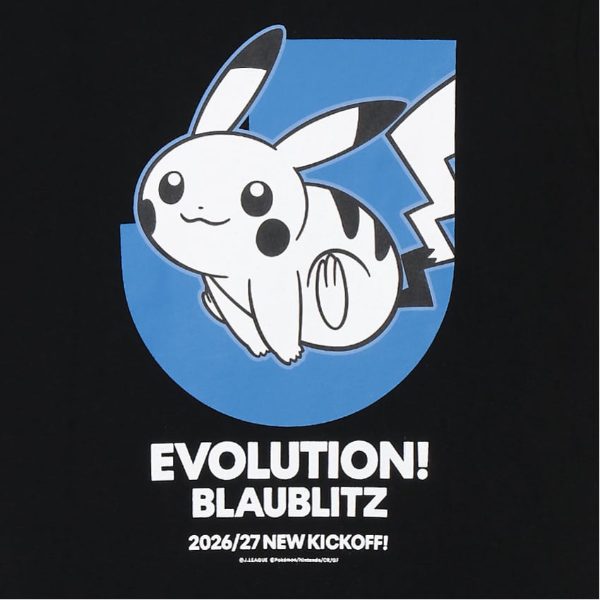 Pikachu T-Shirt Black Kids Blaublitz Akita x Pokemon J.League | J.League Online Store