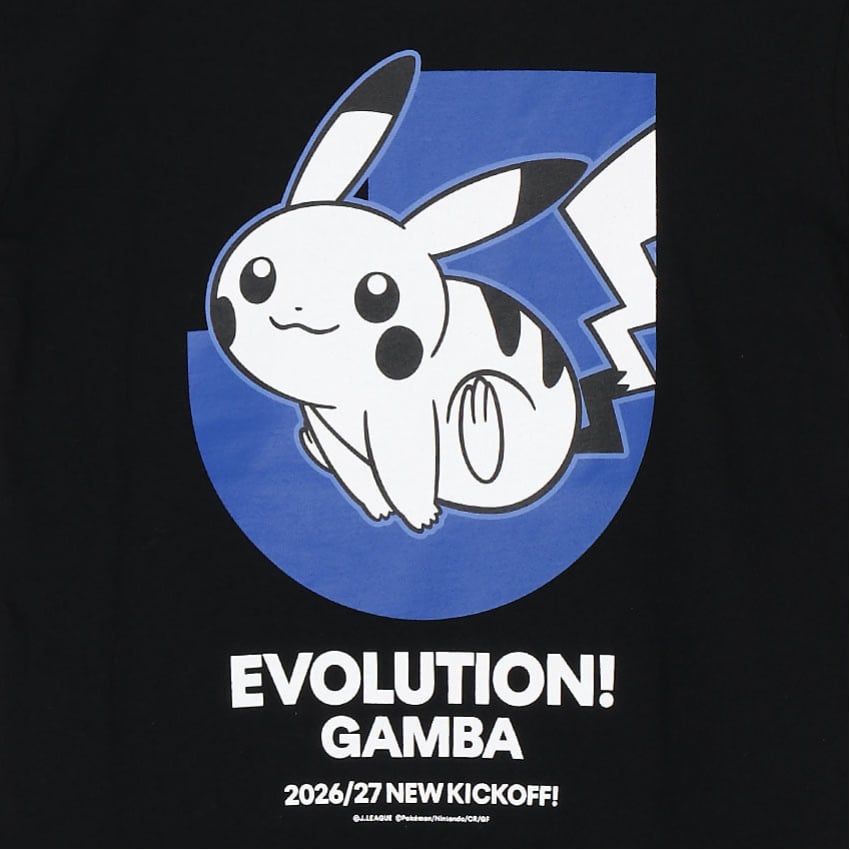 Pikachu T-Shirt Black Kids Gamba Osaka x Pokemon J.League | J.League Online Store