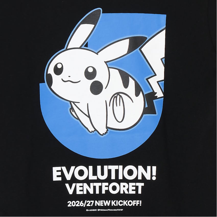 Pikachu T-Shirt Black Kids Ventforet Kofu x Pokemon J.League | J.League Online Store