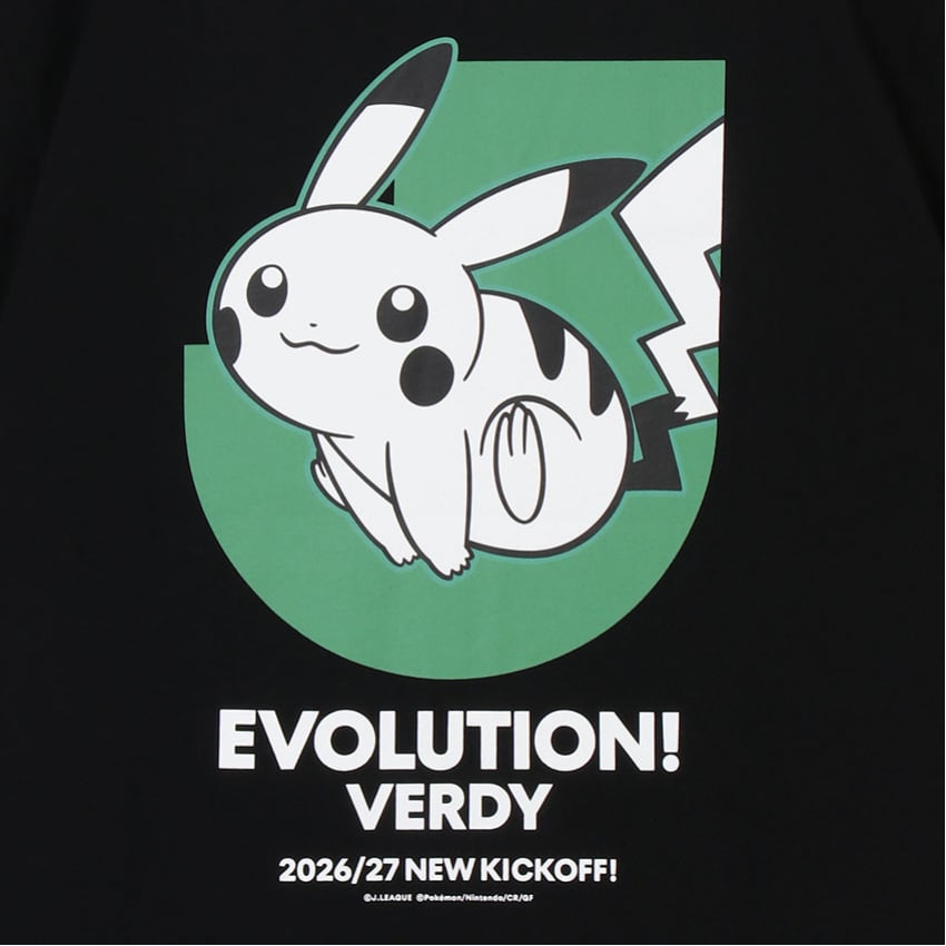 Pikachu T-Shirt Black Tokyo Verdy x Pokemon J.League | J.League Online Store