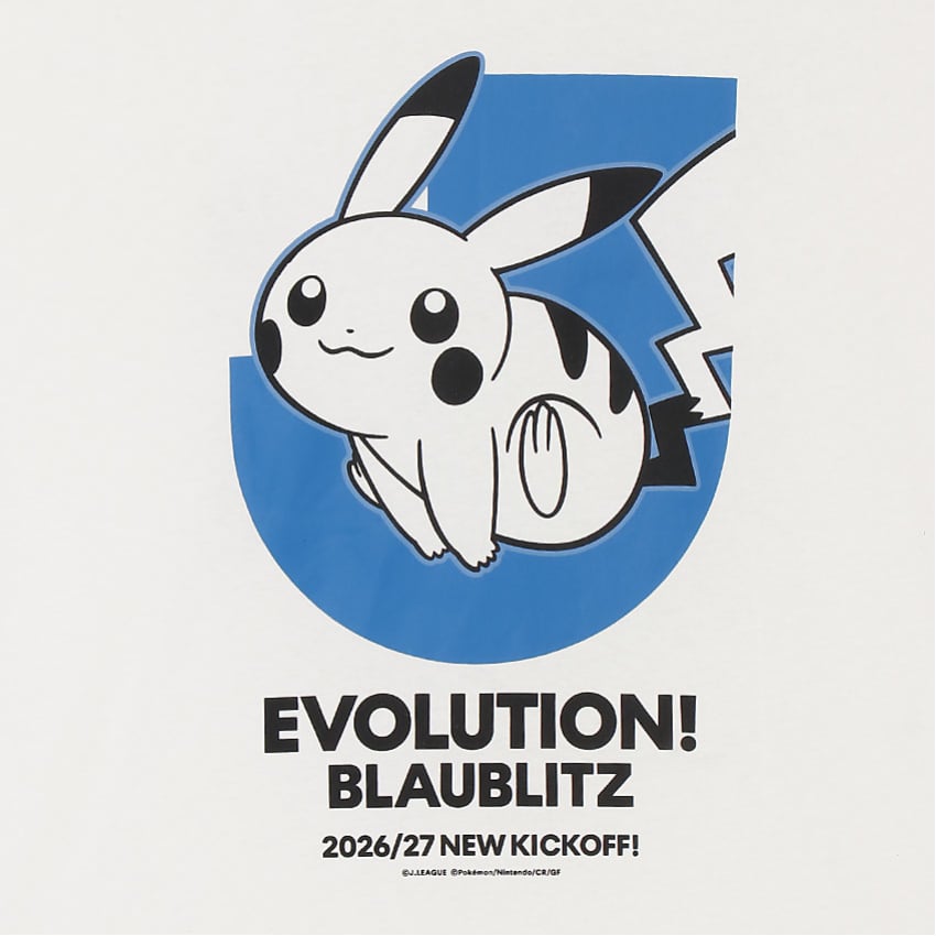 Pikachu T-Shirt White Blaublitz Akita x Pokemon J.League | J.League Online Store