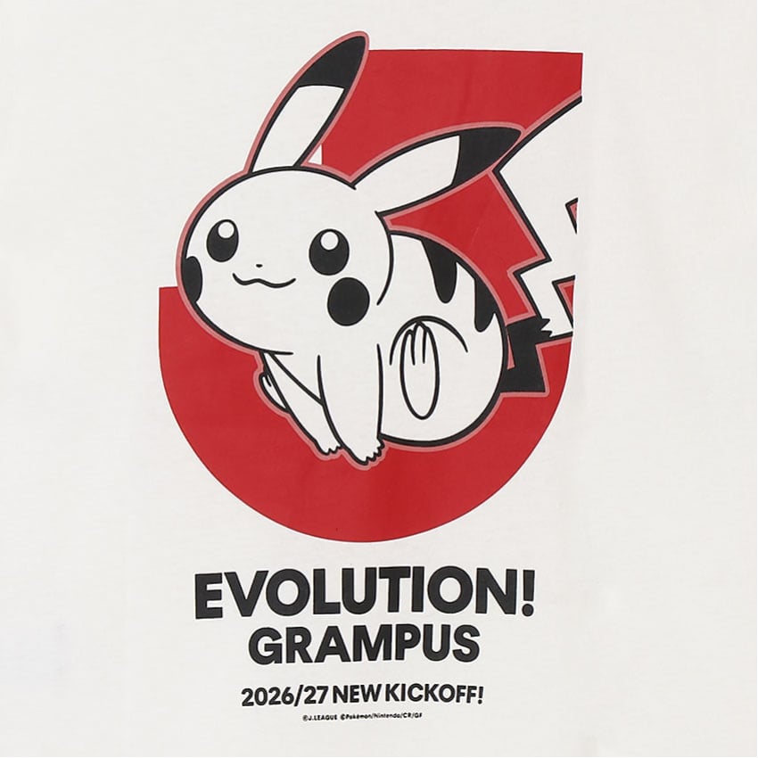 Pikachu T-Shirt White Kids Nagoya Grampus x Pokemon J.League | J.League Online Store
