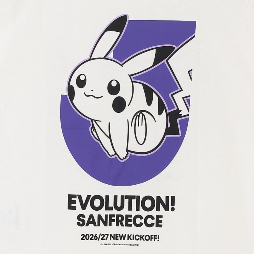 Pikachu T-Shirt White Kids Sanfrecce Hiroshima x Pokemon J.League | J.League Online Store