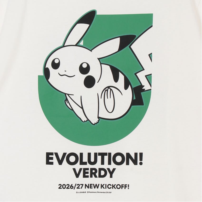Pikachu T-Shirt White Tokyo Verdy x Pokemon J.League | J.League Online Store
