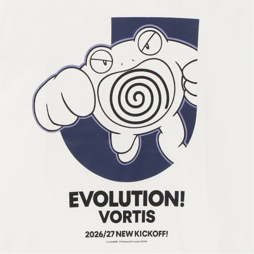 Poliwrath T-Shirt White Kids Tokushima Vortis x Pokemon J.League | J.League Online Store