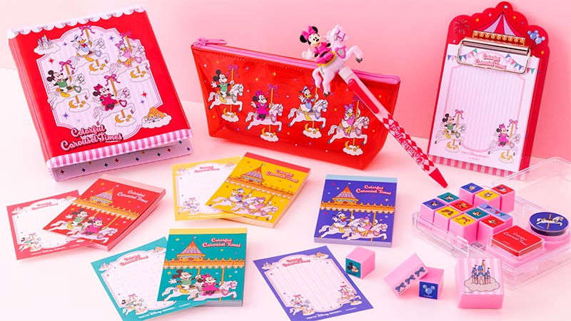 Tokyo Disney Resort Mickey Mouse and Friends Carousel Collection Stationery Pouch Tumbler Official Merchandise LEALEA MART