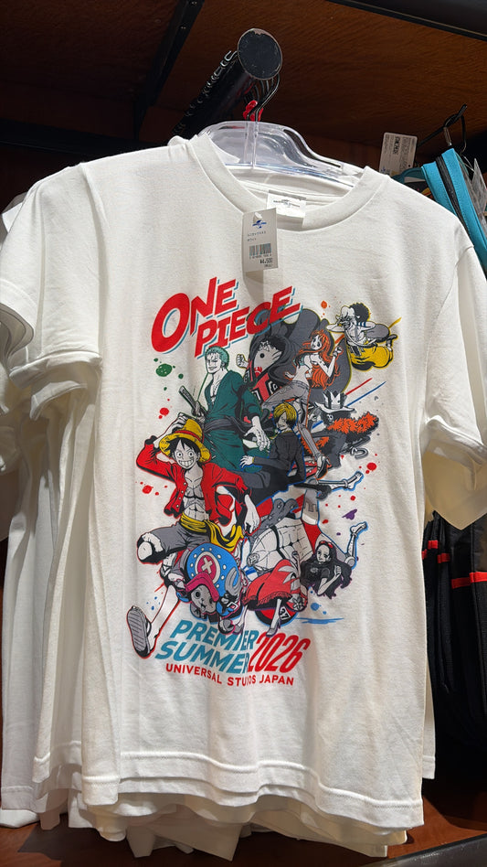 One Piece Main Illustration T-Shirt White One Piece Premier Summer 2026 | Universal Studios Japan