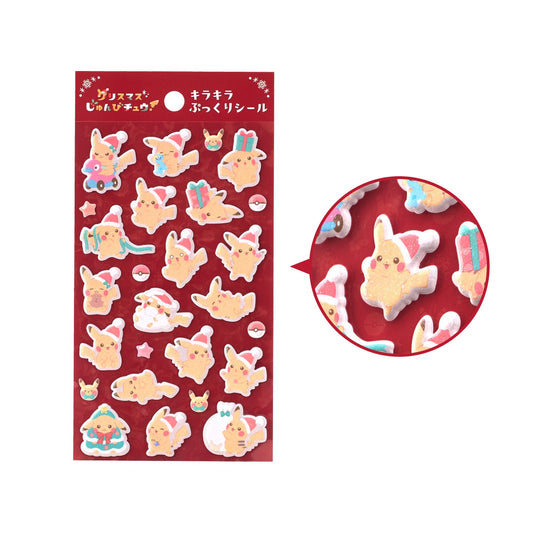 Sparkly Puffy Stickers Christmas JunbiChu! | Pokemon Center Japan