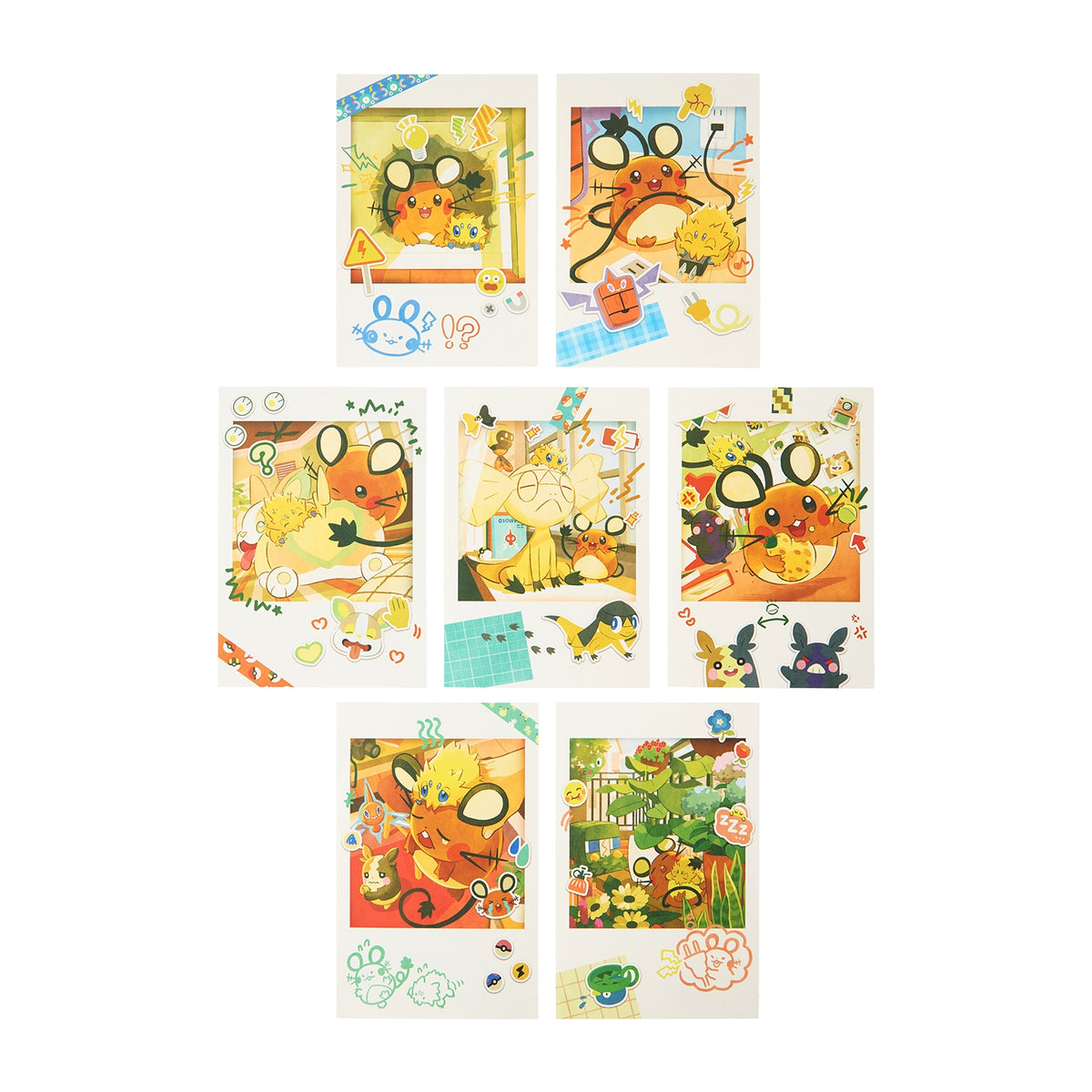 Postcard Set of Seven Give Me Electricity! | Pokémon Center Japan