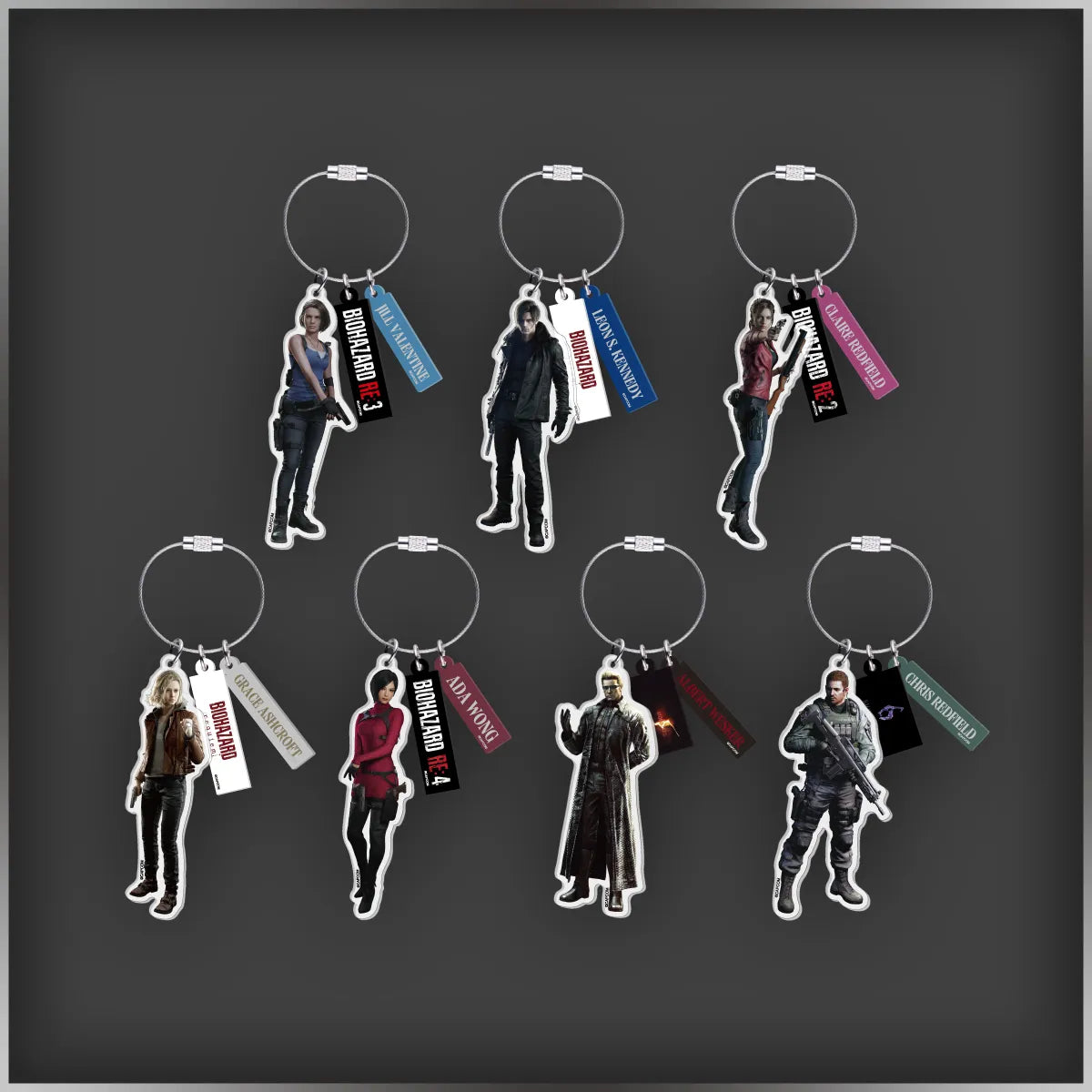 Acrylic Keychain (7 types) Biohazard 30th Anniversary Exhibition | THE WORLD OF BIOHAZARD Exhibition Shop
