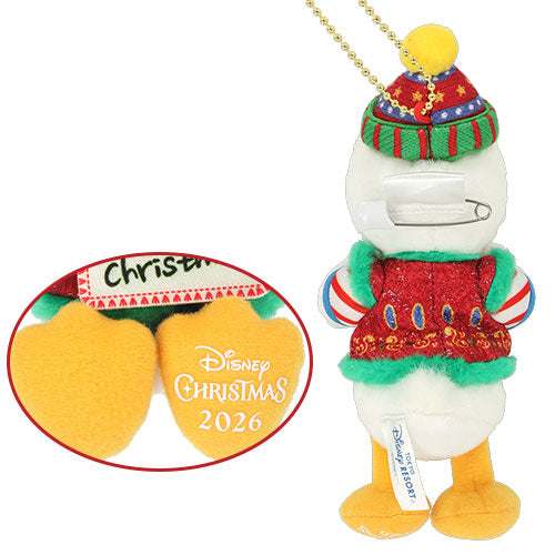 Donald Duck Plush Badge Disney Christmas 2026 Mickey & Friends | Tokyo Disneyland & Tokyo DisneySea