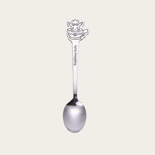 Silver spoon with the logo of Pokemon Cafe on the top. Shop at LEALEA MART.