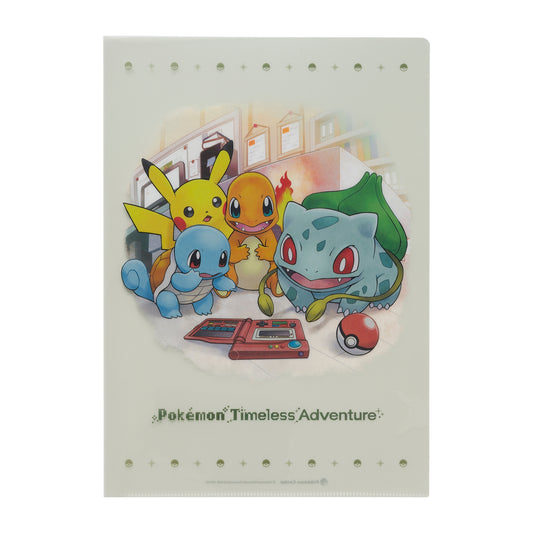 A4 size clear file folder with exclusive Pokémon Timeless Adventure Kanto illustrations from Pokémon Center Japan.