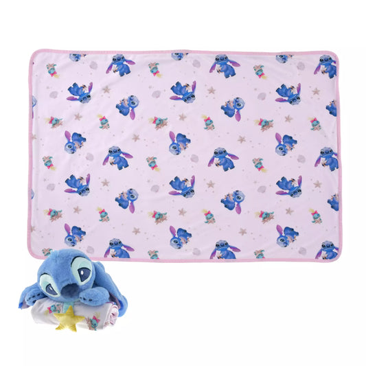 SDJ - Disney Stitch Day Collection - Cool Blanket with Plush Stitch and Scrump