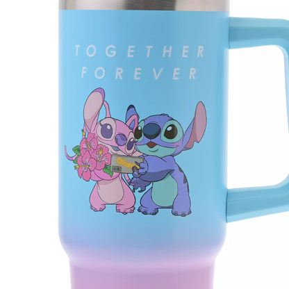 SDJ - Stitch & Angel - Stainless Steel Tumbler with Straw