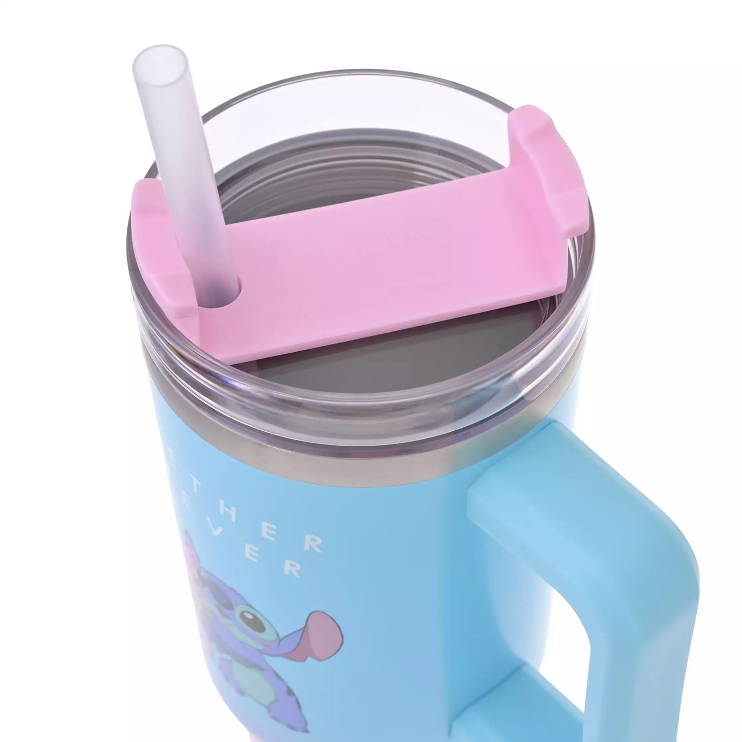 SDJ - Stitch & Angel - Stainless Steel Tumbler with Straw