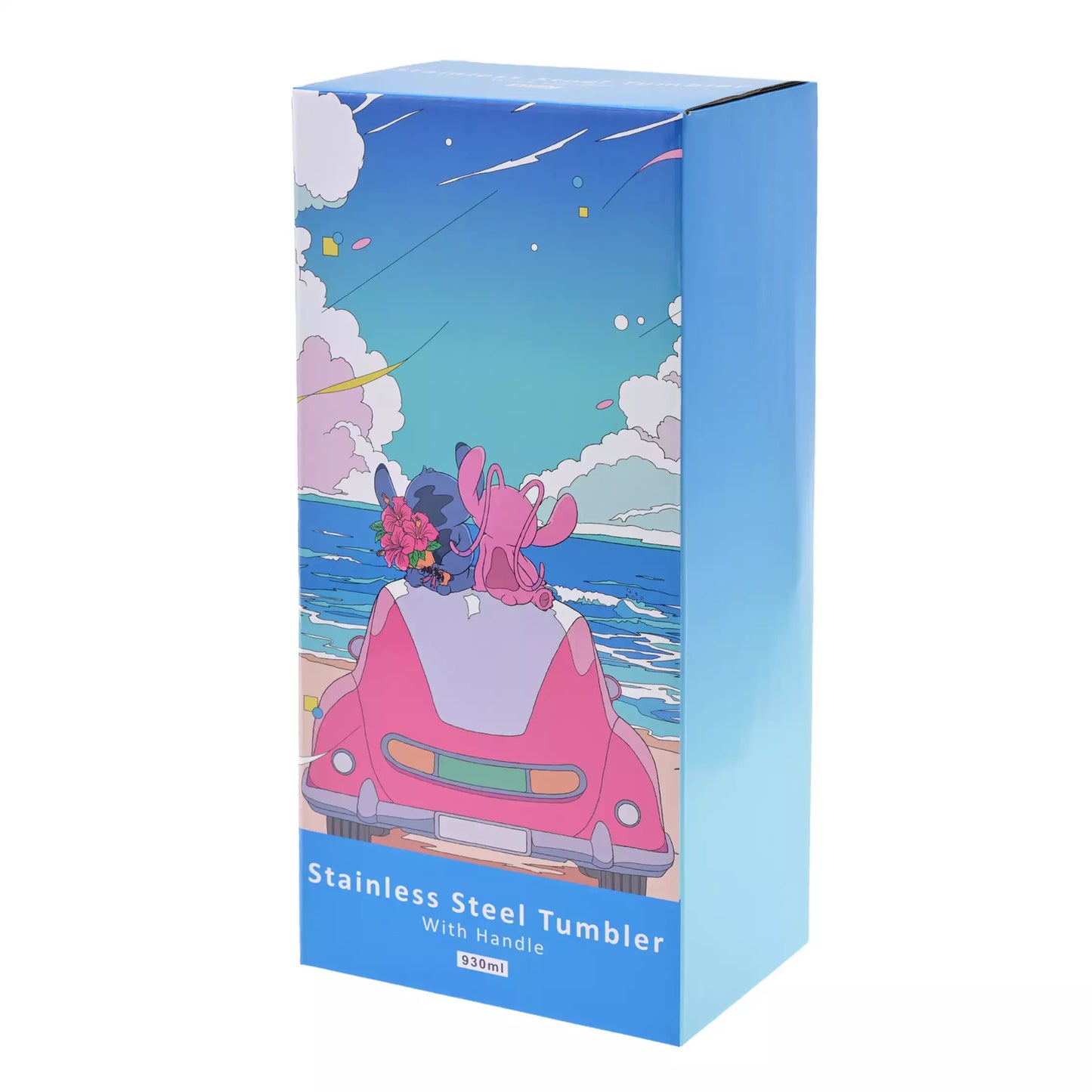 SDJ - Stitch & Angel - Stainless Steel Tumbler with Straw