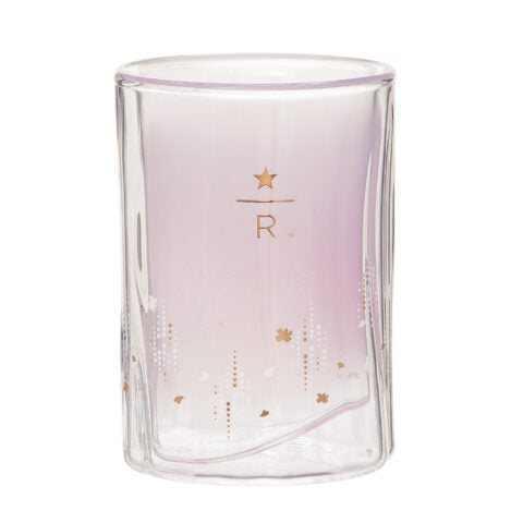 Starbucks Reserve® Double Wall Glass Petal. Clear glass tumbler with gold star and 'R' logo. Shop at LEALEA MART.