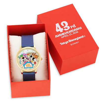 Limited-edition Tokyo Disneyland 43rd Anniversary commemorative watch featuring a bright Toontown motif.