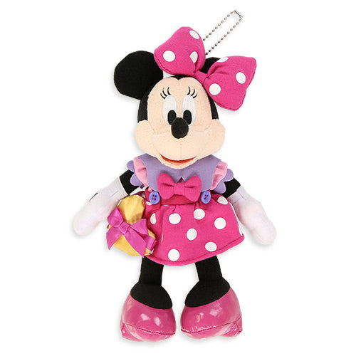 Tokyo Disneyland 43rd Anniversary plush badge featuring Minnie in a colorful Toontown outfit.
