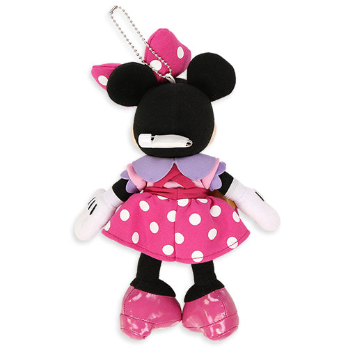 Tokyo Disneyland 43rd Anniversary plush badge featuring Minnie in a colorful Toontown outfit.
