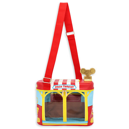 Exclusive Tokyo Disneyland 43rd Anniversary shoulder bag shaped like the iconic Toontown Jolly Trolley.