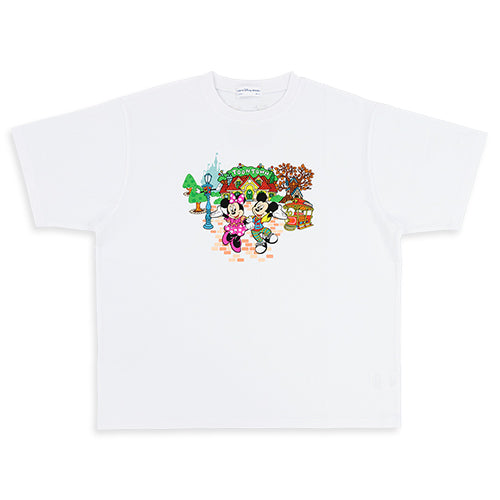 Official Tokyo Disneyland 43rd Anniversary Toontown T-shirt featuring a colorful, pop-art Disney character design.