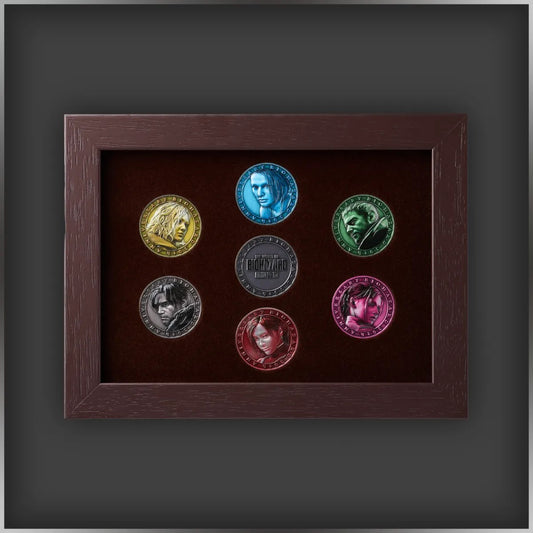 Framed Antique Coin-Sytle Lapel Pin Set | The World of Resident Evil 30th Anniversary Exhibition
