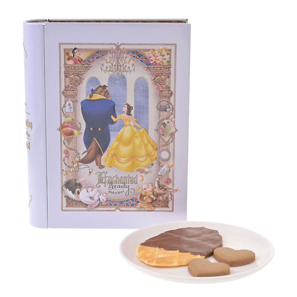 Beauty and the Beast Cookie & Waffle Cookie Set in Tin Embossed Disney Animation Beauty and the Beast 35th Anniversary | Disney Store Japan