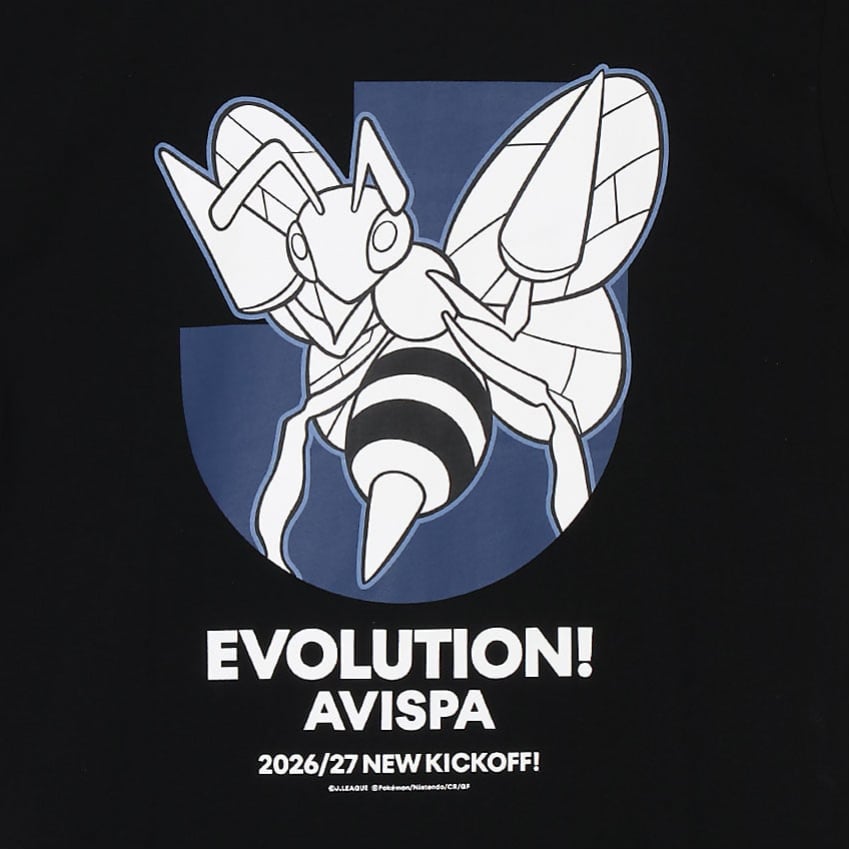 Beedrill T-Shirt Black Avispa Fukuoka x Pokemon J.League | J.League Online Store