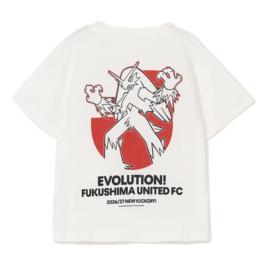 Blaziken T-Shirt White Kids Fukushima United FC x Pokemon J.League | J.League Online Store