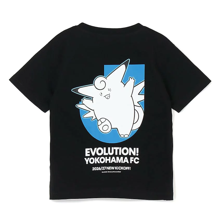 Clefable T-Shirt Black Kids Yokohama FC x Pokemon J.League | J.League Online Store