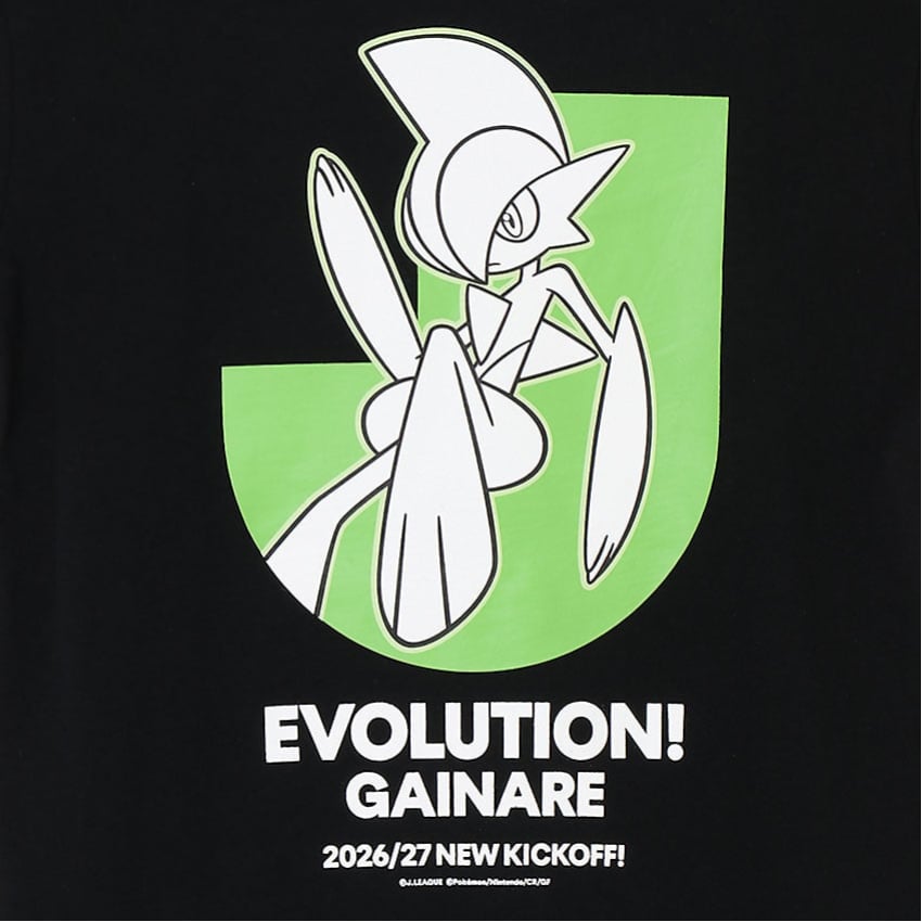 Gallade T-Shirt Black Kids Gainare Tottori x Pokemon J.League | J.League Online Store