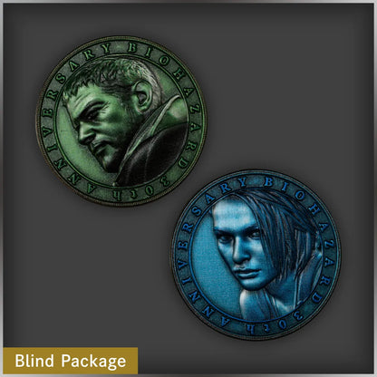 Antique Coin-Style Lapel Pin Blind Package | The World of Resident Evil 30th Anniversary Exhibition