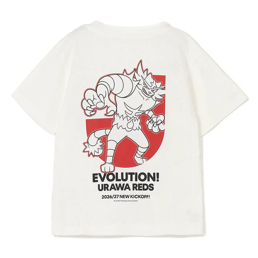 Incineroar T-Shirt White Kids Urawa Reds x Pokemon J.League | J.League Online Store