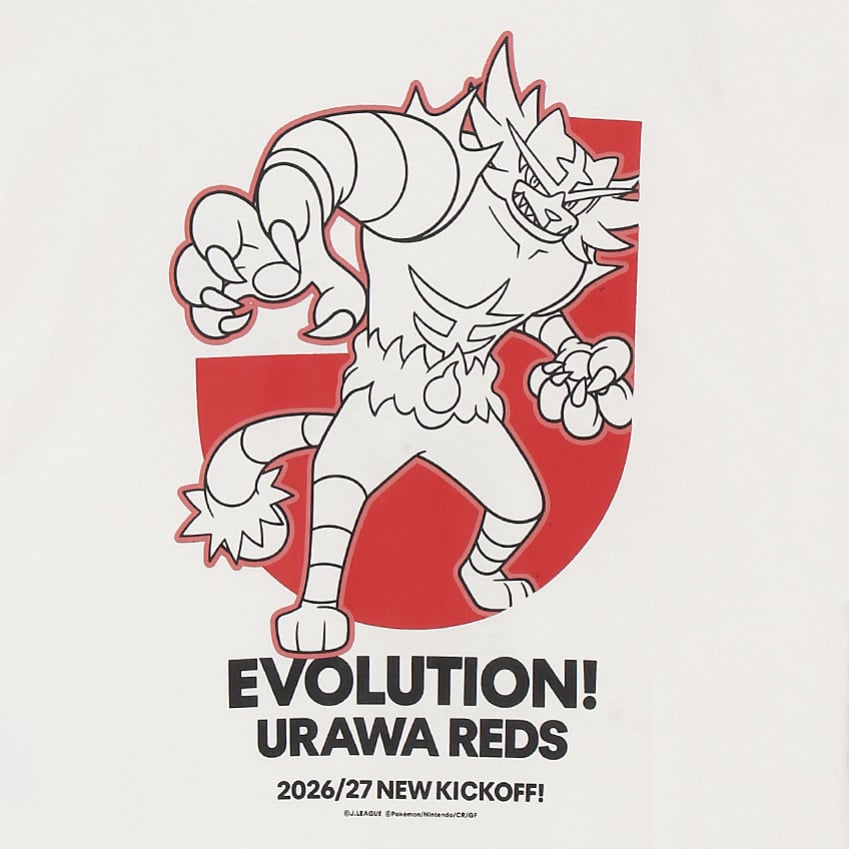 Incineroar T-Shirt White Kids Urawa Reds x Pokemon J.League | J.League Online Store