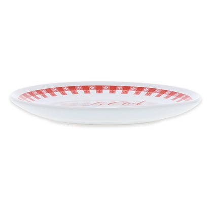 A plate featuring Chef Remy from the 'Food & Wine Festival 2026' collection. The design includes motifs of cheese, grapes, and wine, perfect for making your dining table lively as described in the festival theme.